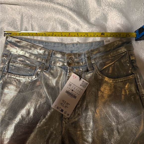 NEW WITH TAGS ZARA METALLIC JEAN SLIVER - Picture 5 of 9